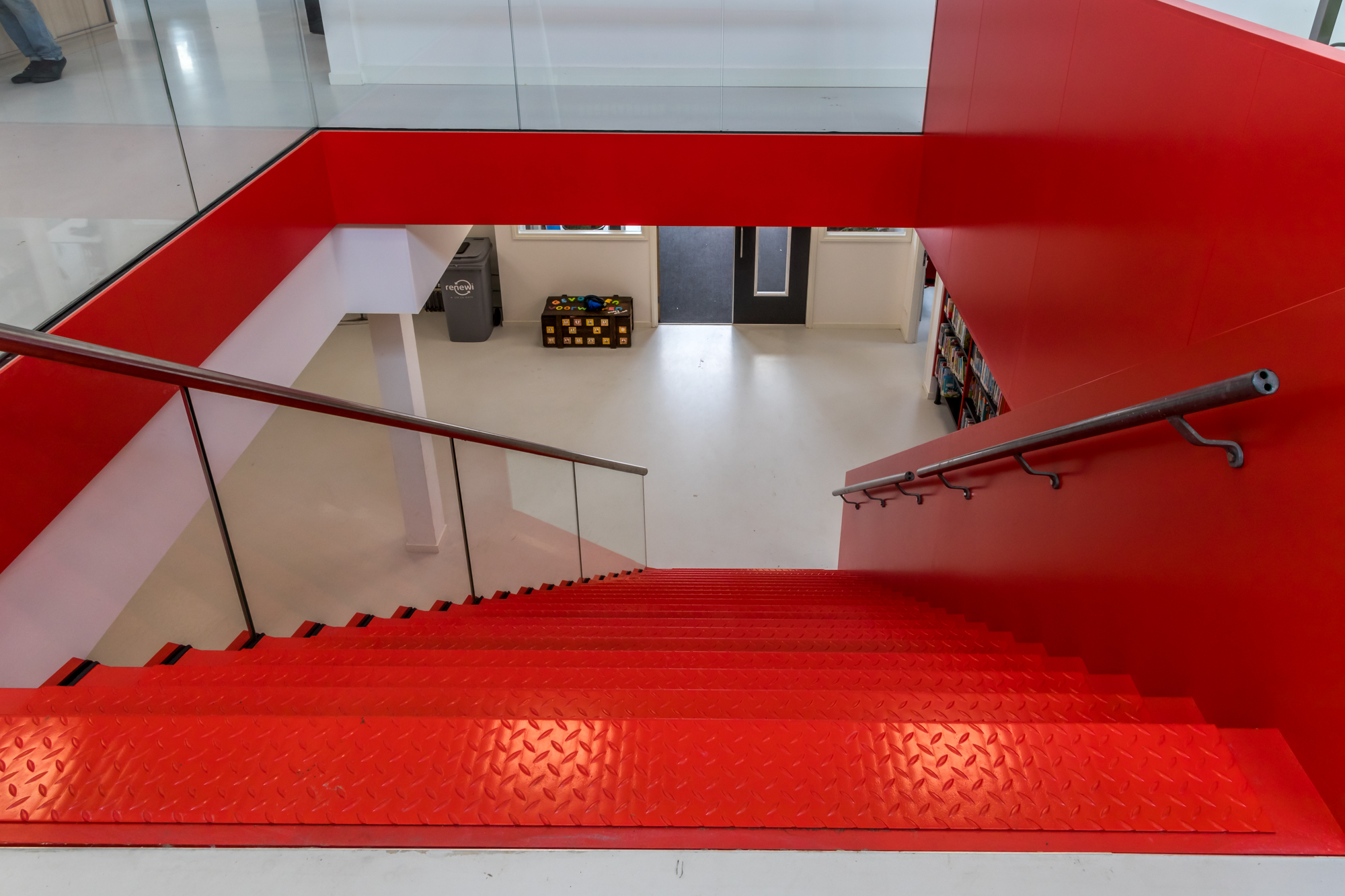 Red lacquered staircase