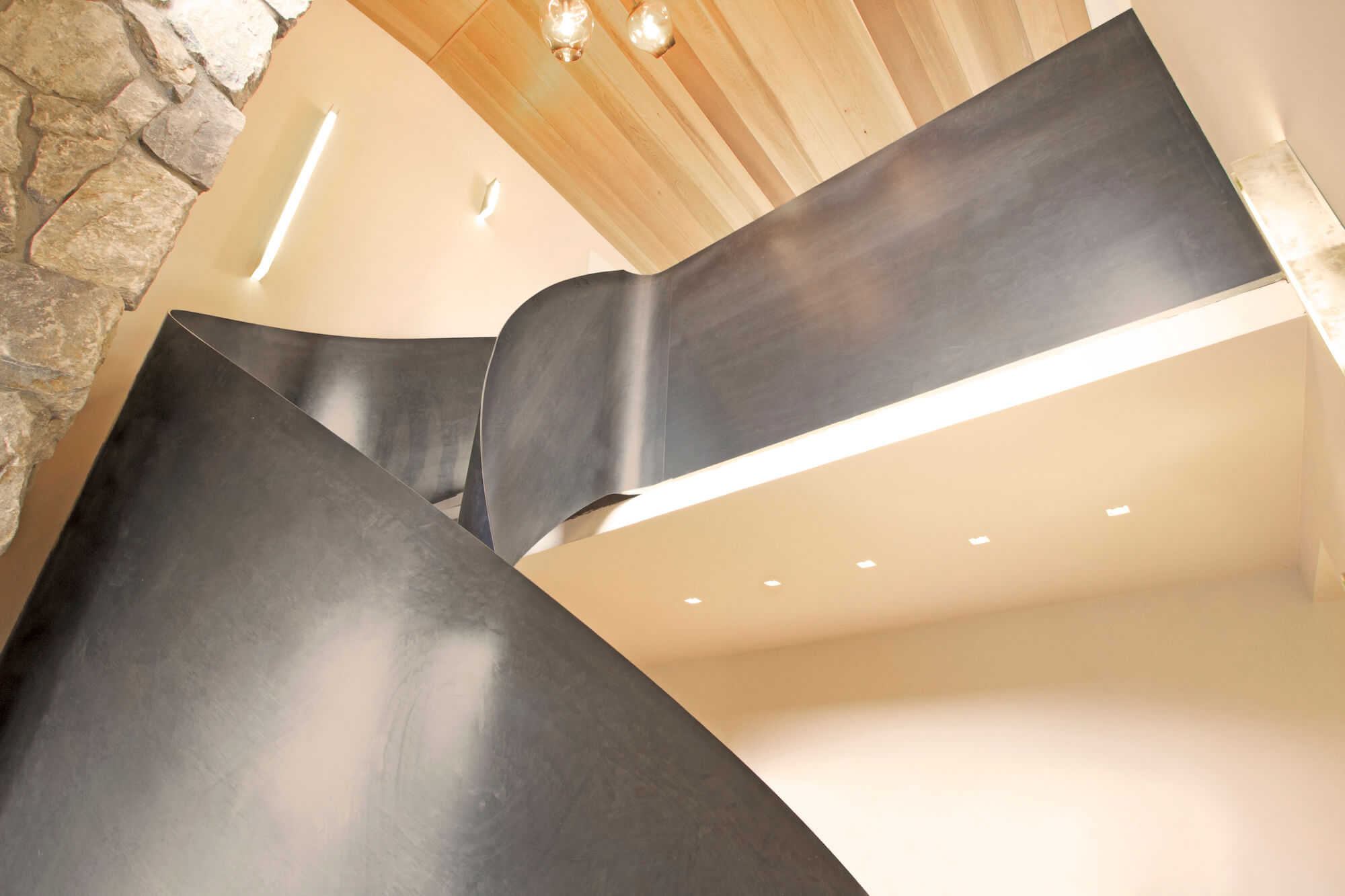Balustrade van blauwstaal